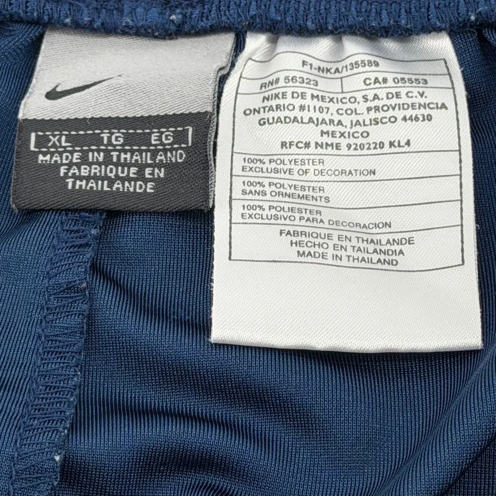 Vintage Nike Track Pants Mens XL Navy Blue Tearaway Snap Button Basketball Satin